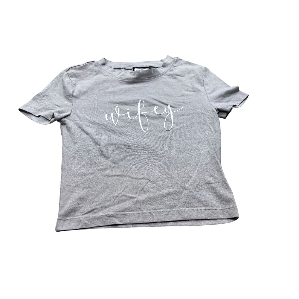 H&M Divided Gray "Wifey" T-Shirt S